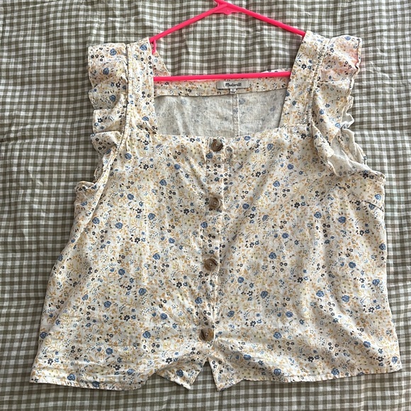 Madewell Ruffle-Strap Button-Up Tank Top - Picture 4 of 4